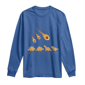 Funny Dino Chicken Nuggets Meteor Shower Long Sleeve Shirt Food Lover