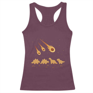 Funny Dino Chicken Nuggets Meteor Shower Racerback Tank Top Food Lover