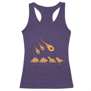 Funny Dino Chicken Nuggets Meteor Shower Racerback Tank Top Food Lover