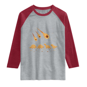 Funny Dino Chicken Nuggets Meteor Shower Raglan Shirt Food Lover