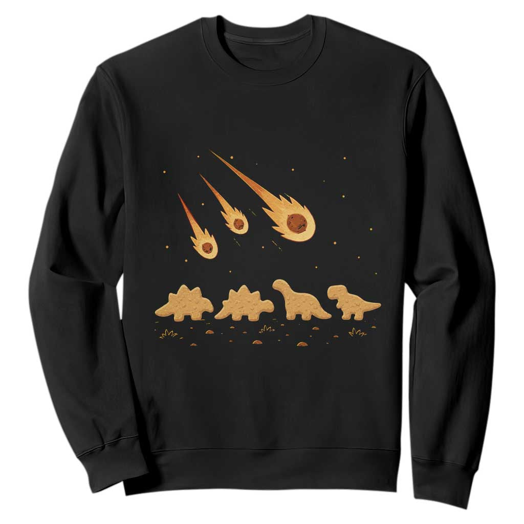 Funny Dino Chicken Nuggets Meteor Shower Sweatshirt Food Lover