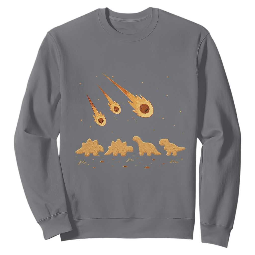 Funny Dino Chicken Nuggets Meteor Shower Sweatshirt Food Lover