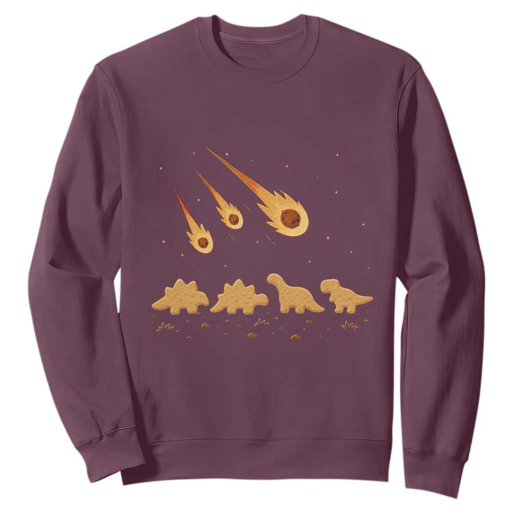 Funny Dino Chicken Nuggets Meteor Shower Sweatshirt Food Lover