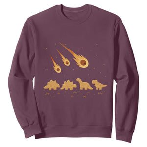 Funny Dino Chicken Nuggets Meteor Shower Sweatshirt Food Lover