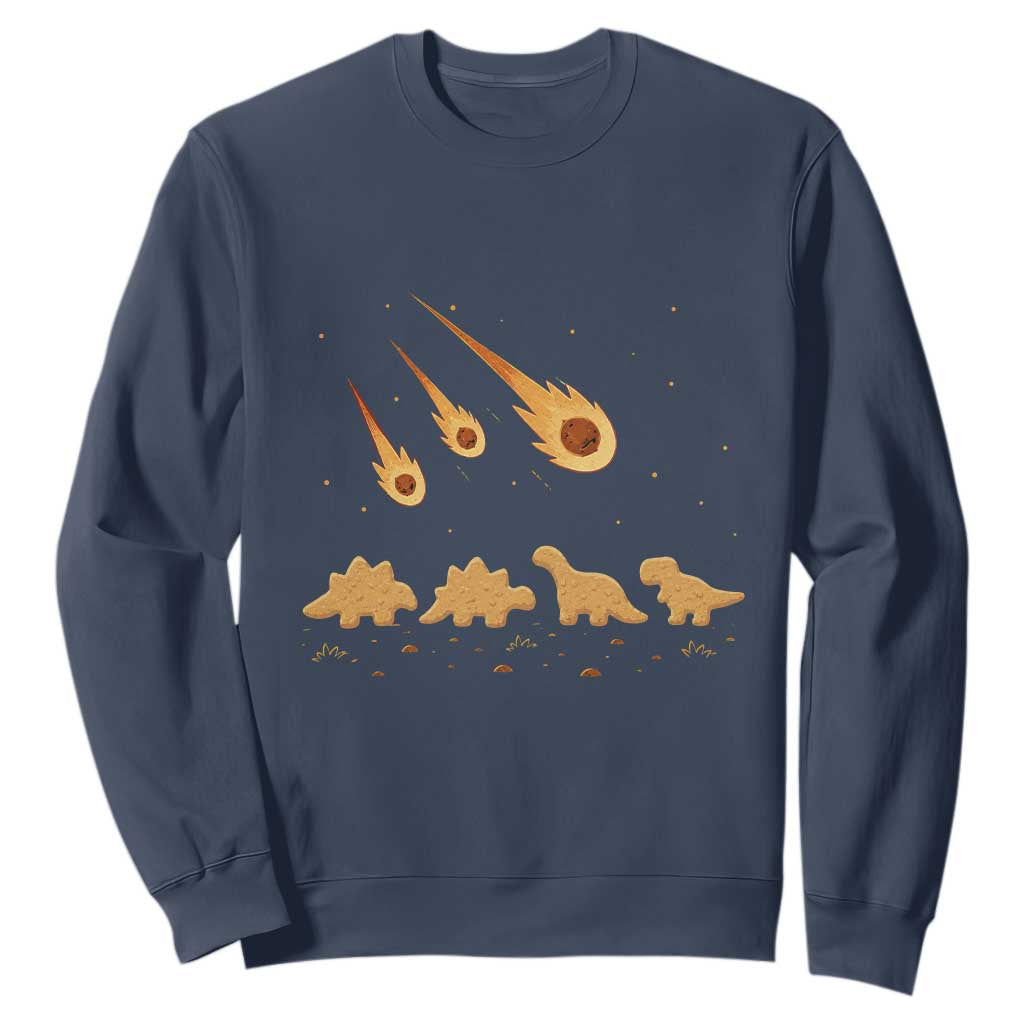 Funny Dino Chicken Nuggets Meteor Shower Sweatshirt Food Lover