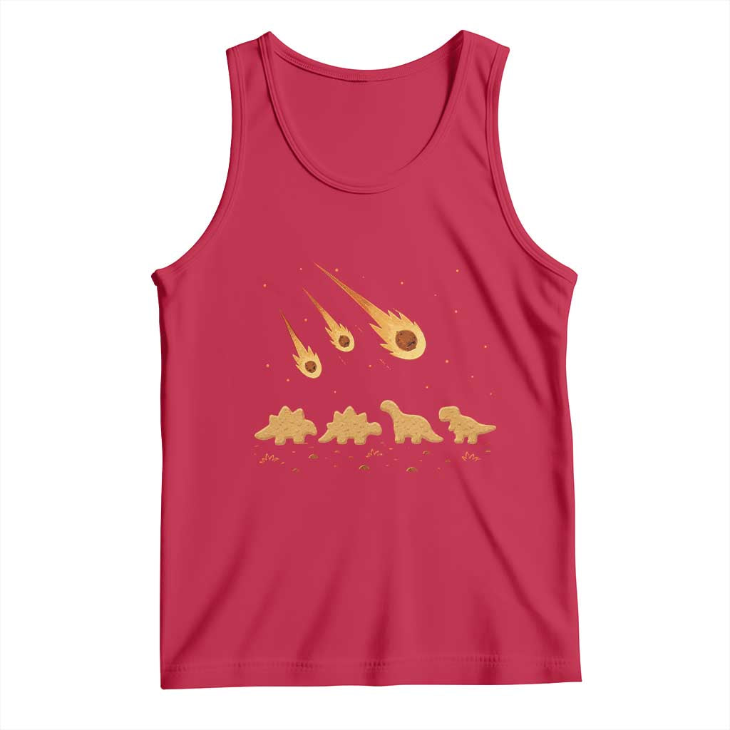 Funny Dino Chicken Nuggets Meteor Shower Tank Top Food Lover