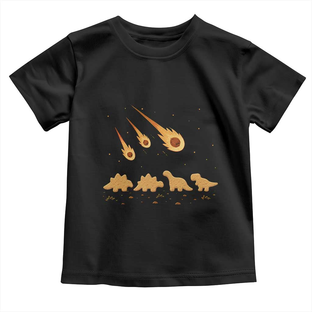 Funny Dino Chicken Nuggets Meteor Shower Toddler T Shirt Food Lover