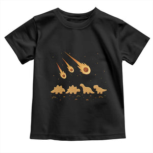 Funny Dino Chicken Nuggets Meteor Shower Toddler T Shirt Food Lover