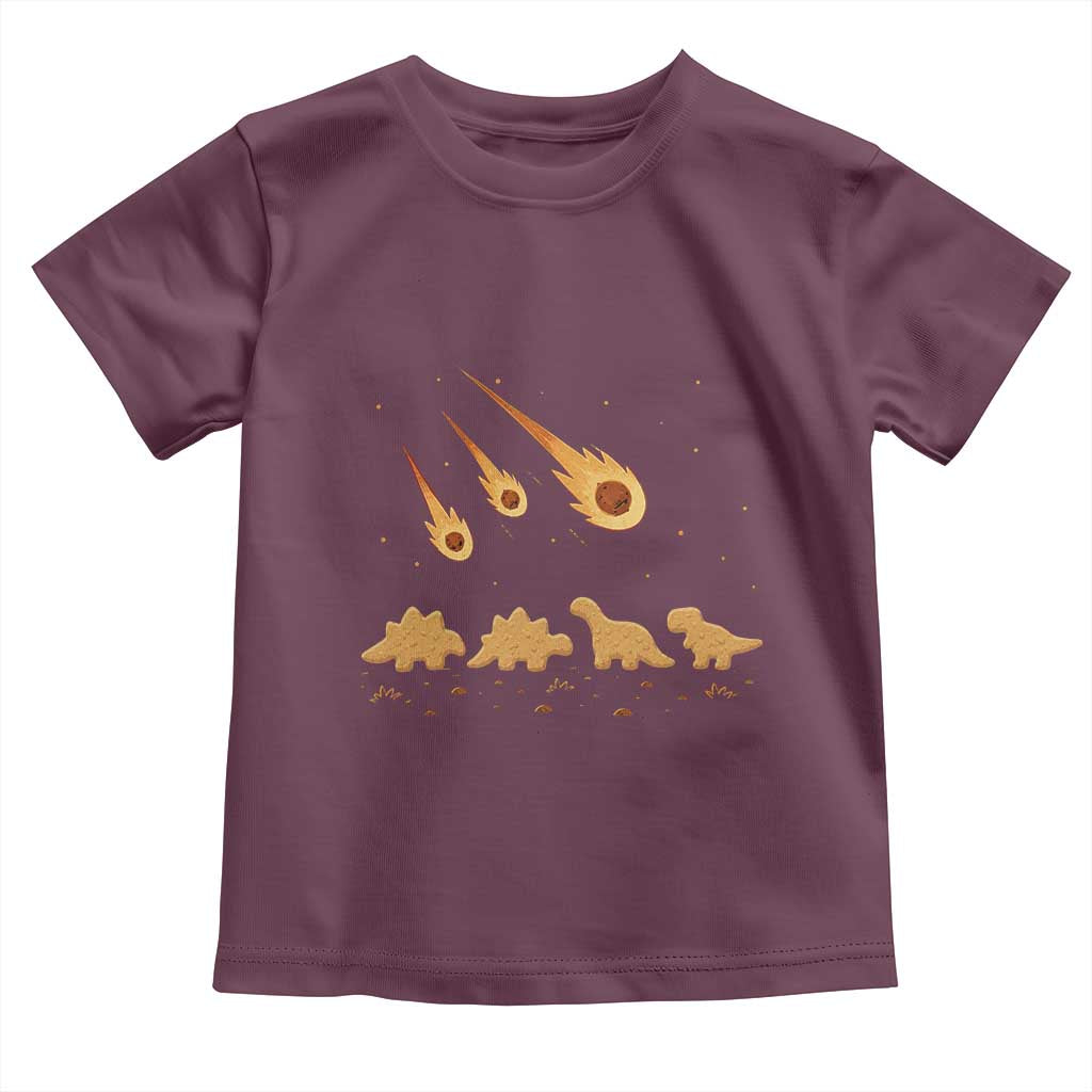 Funny Dino Chicken Nuggets Meteor Shower Toddler T Shirt Food Lover