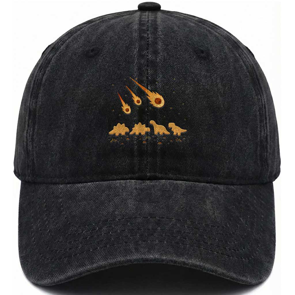 Funny Dino Chicken Nuggets Meteor Shower Washed Cotton Baseball Cap Food Lover TS12 Print Your Wear