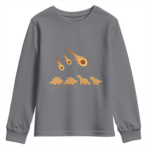 Funny Dino Chicken Nuggets Meteor Shower Youth Sweatshirt Food Lover