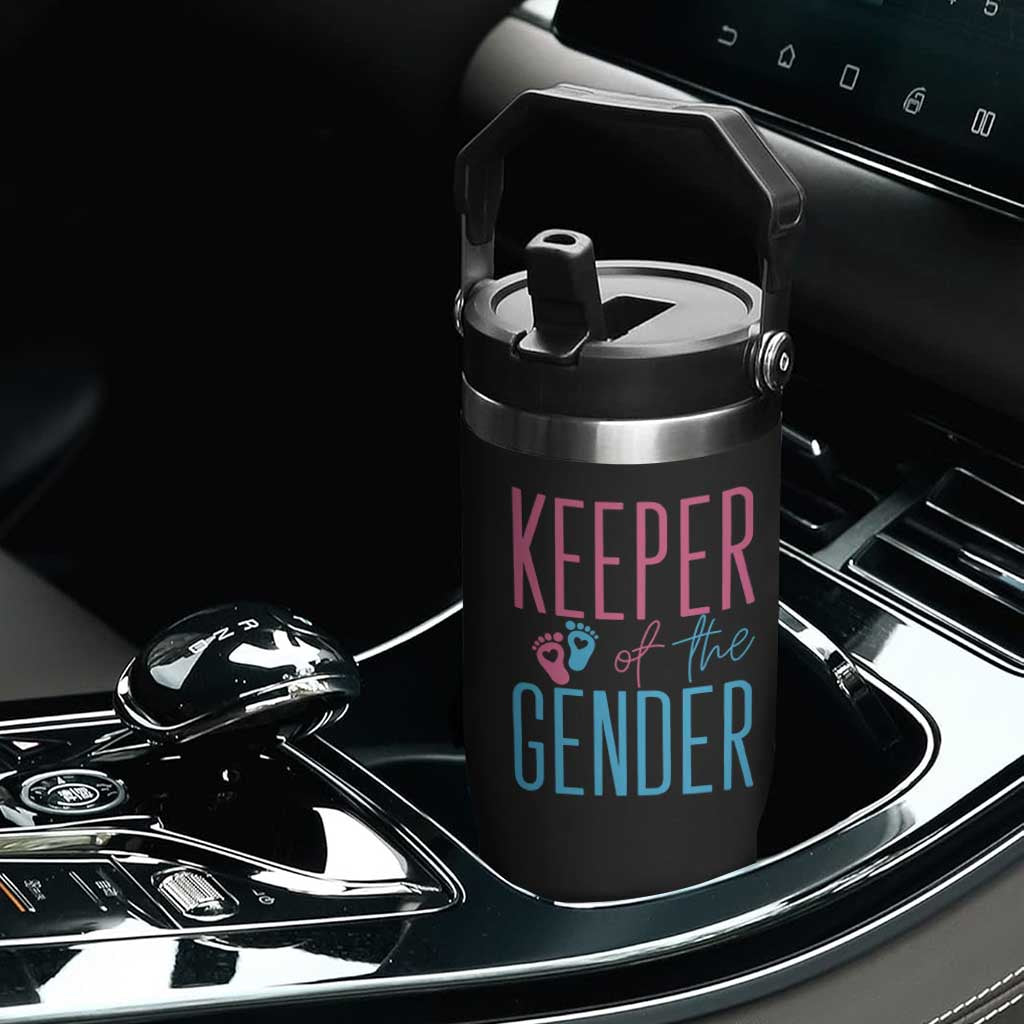 Funny Gender Reveal Party Flip Straw Tumbler Keeper Of The Gender TS12 Print Your Wear