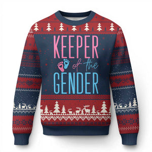 Funny Gender Reveal Party Ugly Christmas Sweater Keeper Of The Gender