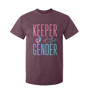 Funny Gender Reveal Party T Shirt For Kid Keeper Of The Gender TS12 Maroon Print Your Wear