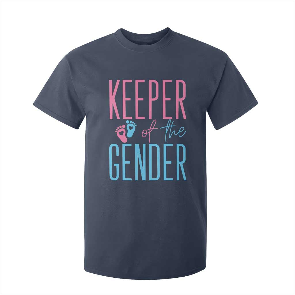 Funny Gender Reveal Party T Shirt For Kid Keeper Of The Gender TS12 Navy Print Your Wear