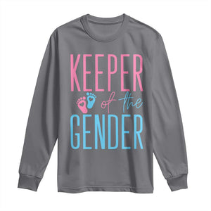 Funny Gender Reveal Party Long Sleeve Shirt Keeper Of The Gender