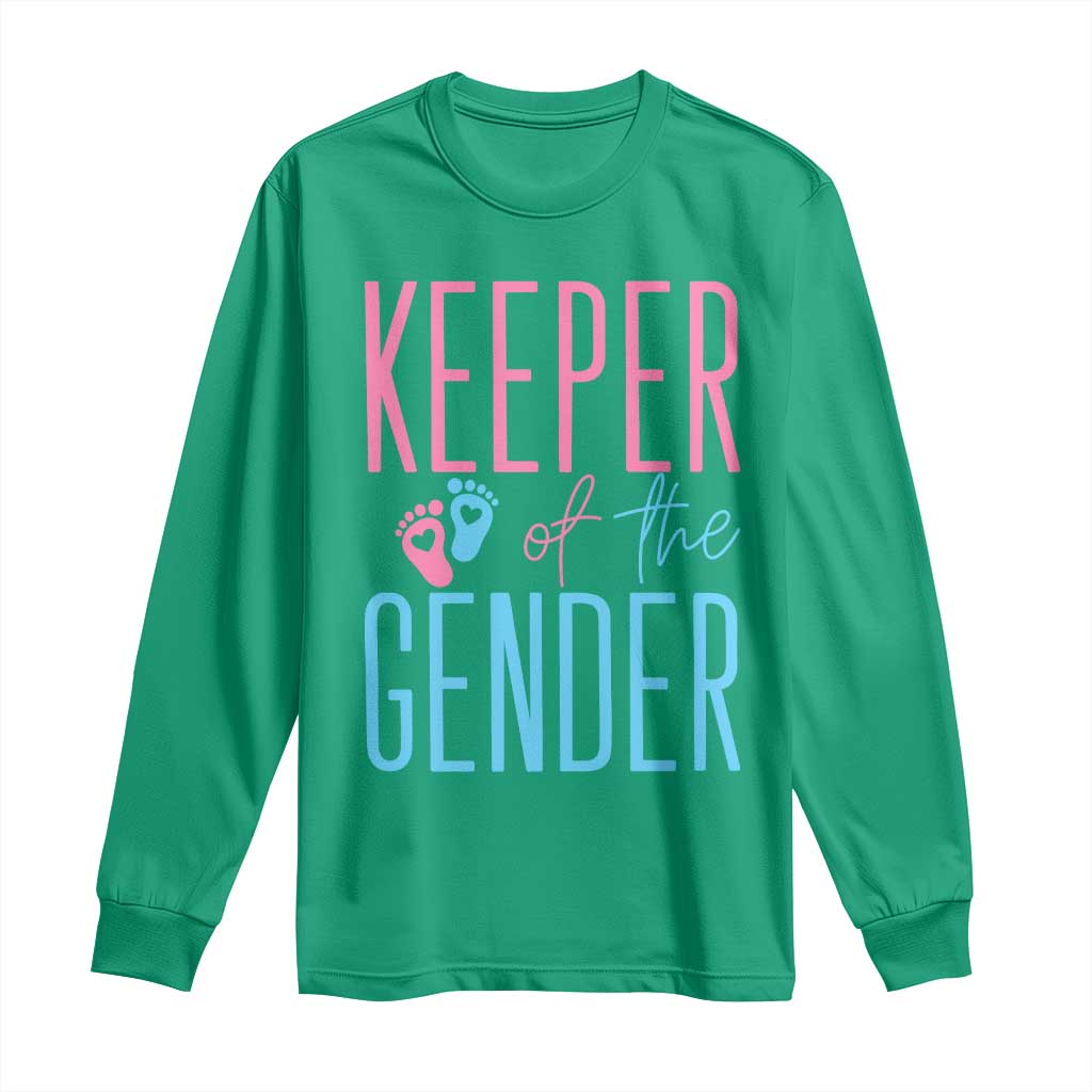 Funny Gender Reveal Party Long Sleeve Shirt Keeper Of The Gender