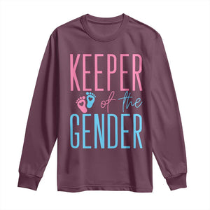 Funny Gender Reveal Party Long Sleeve Shirt Keeper Of The Gender