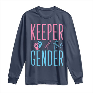 Funny Gender Reveal Party Long Sleeve Shirt Keeper Of The Gender