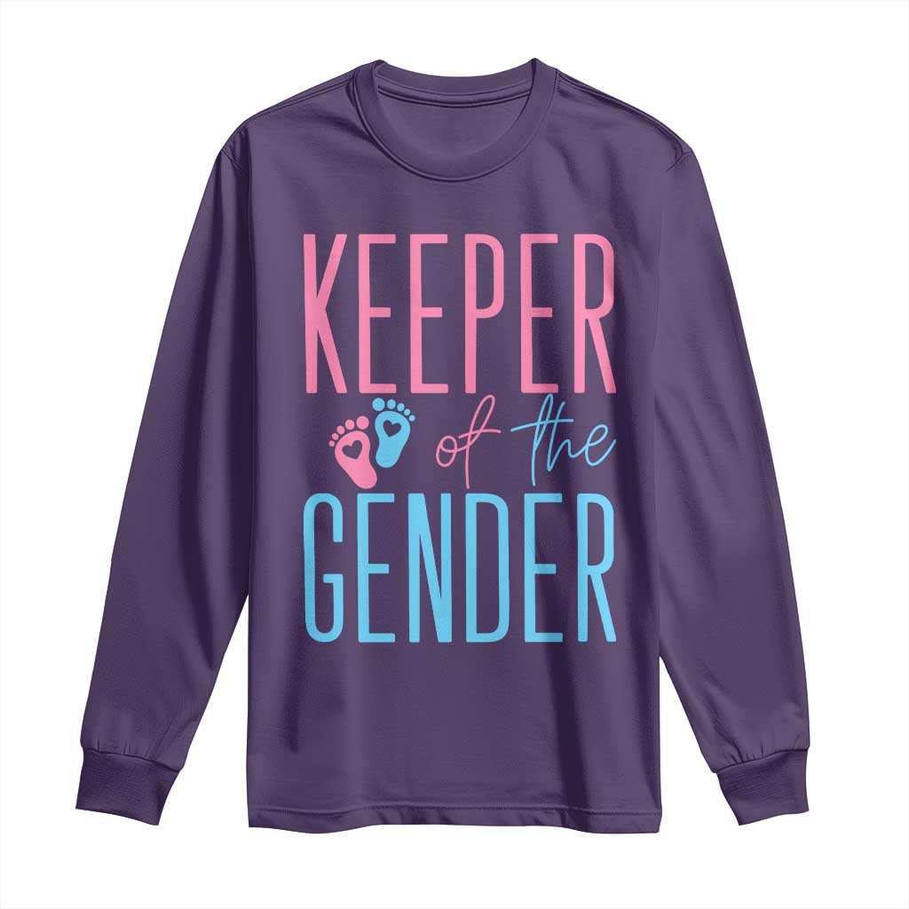 Funny Gender Reveal Party Long Sleeve Shirt Keeper Of The Gender