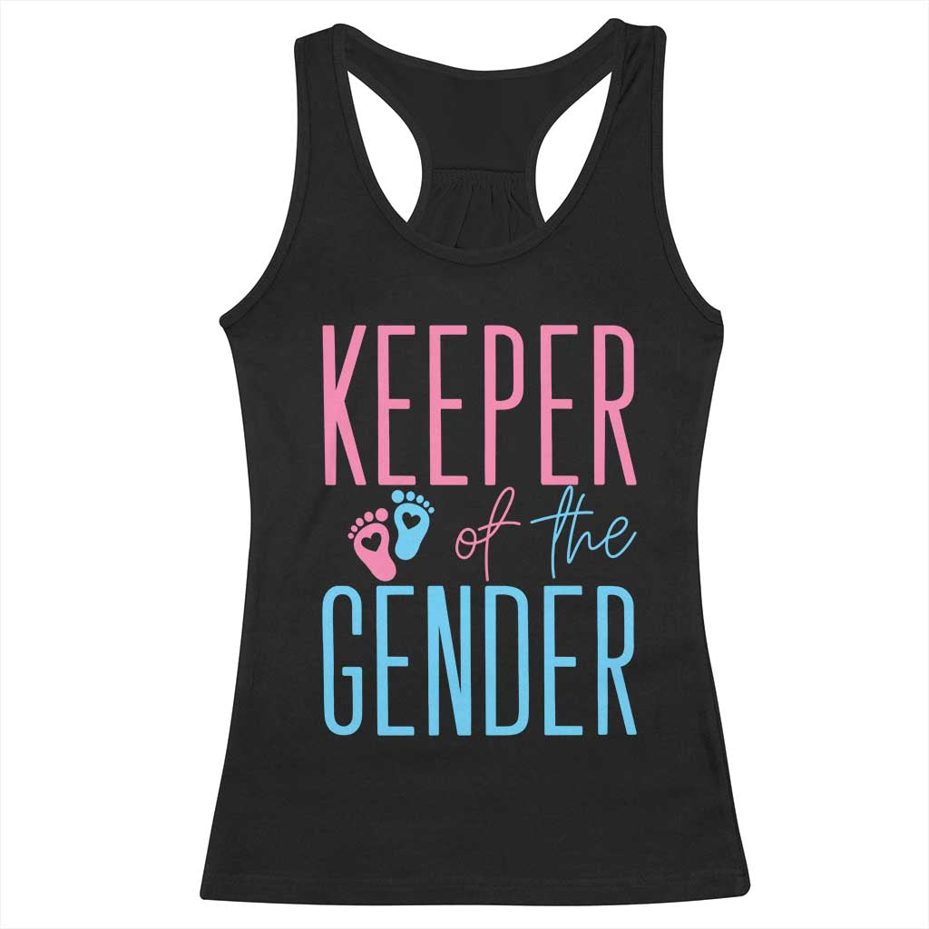 Funny Gender Reveal Party Racerback Tank Top Keeper Of The Gender