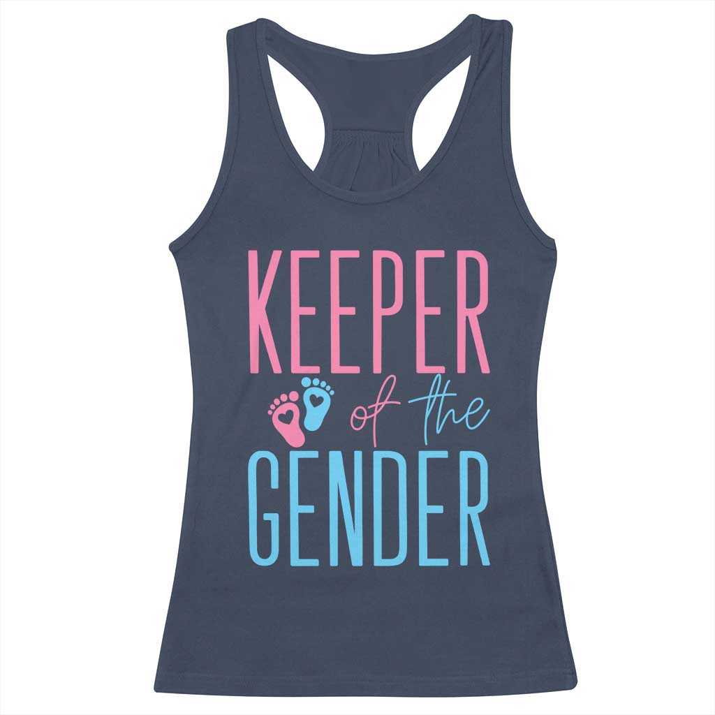 Funny Gender Reveal Party Racerback Tank Top Keeper Of The Gender