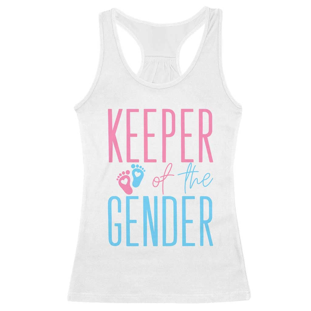 Funny Gender Reveal Party Racerback Tank Top Keeper Of The Gender