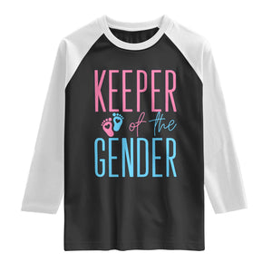 Funny Gender Reveal Party Raglan Shirt Keeper Of The Gender