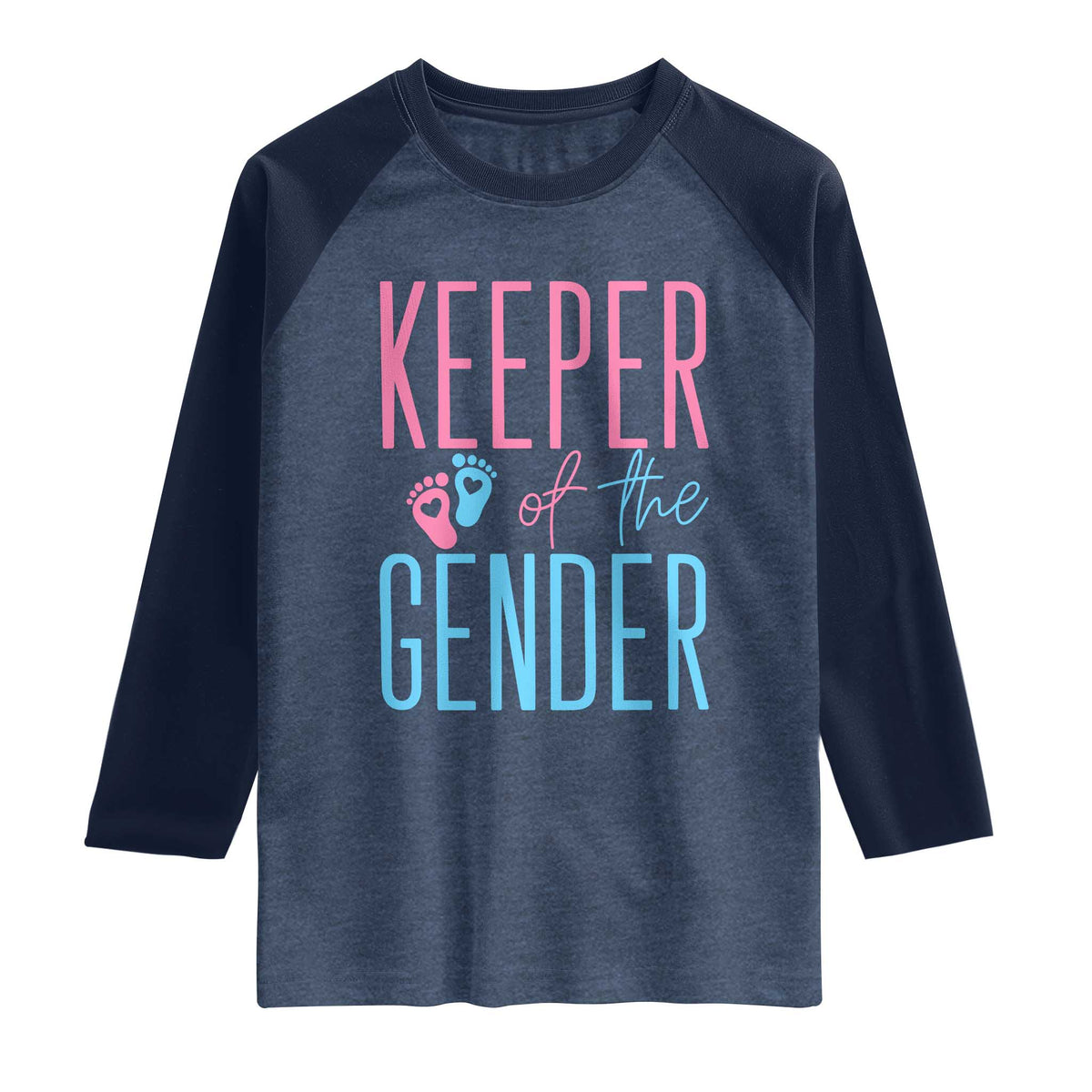 Funny Gender Reveal Party Raglan Shirt Keeper Of The Gender