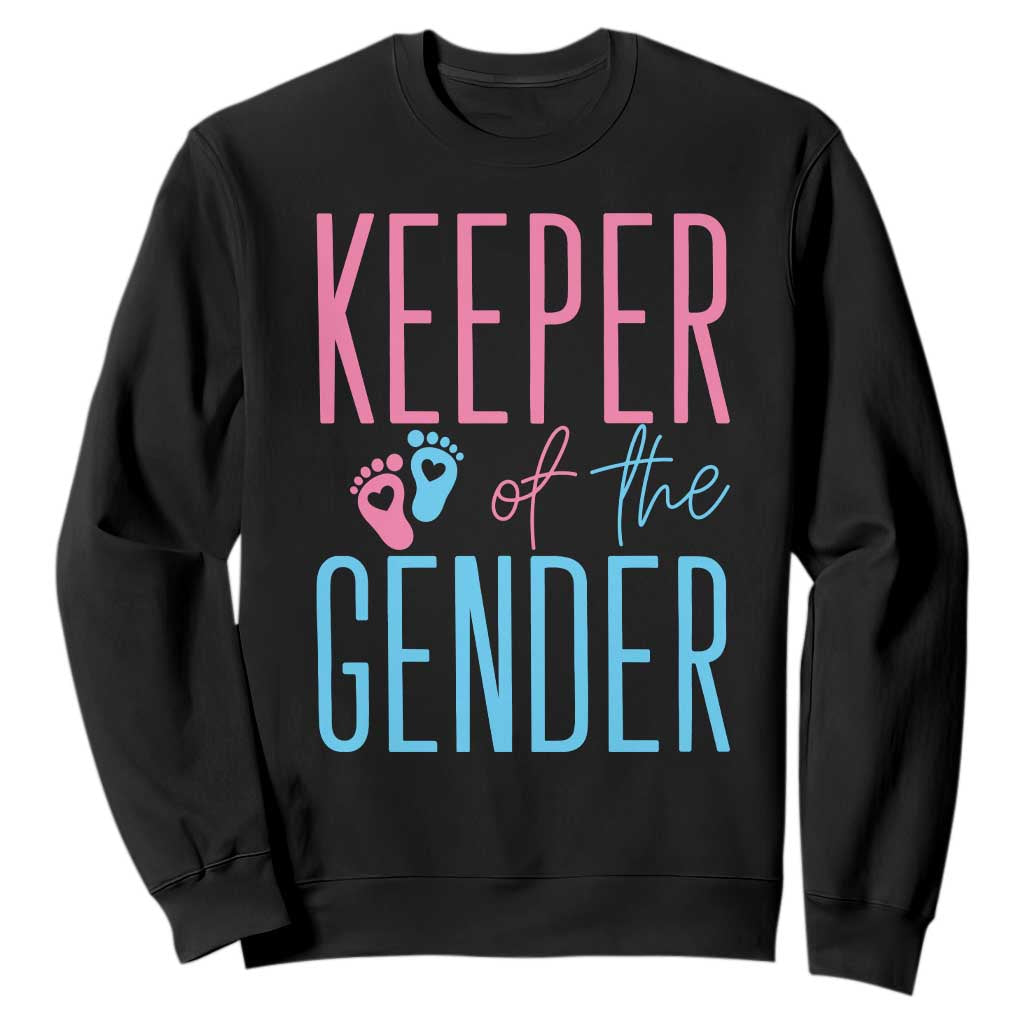 Funny Gender Reveal Party Sweatshirt Keeper Of The Gender TS12 Black Print Your Wear