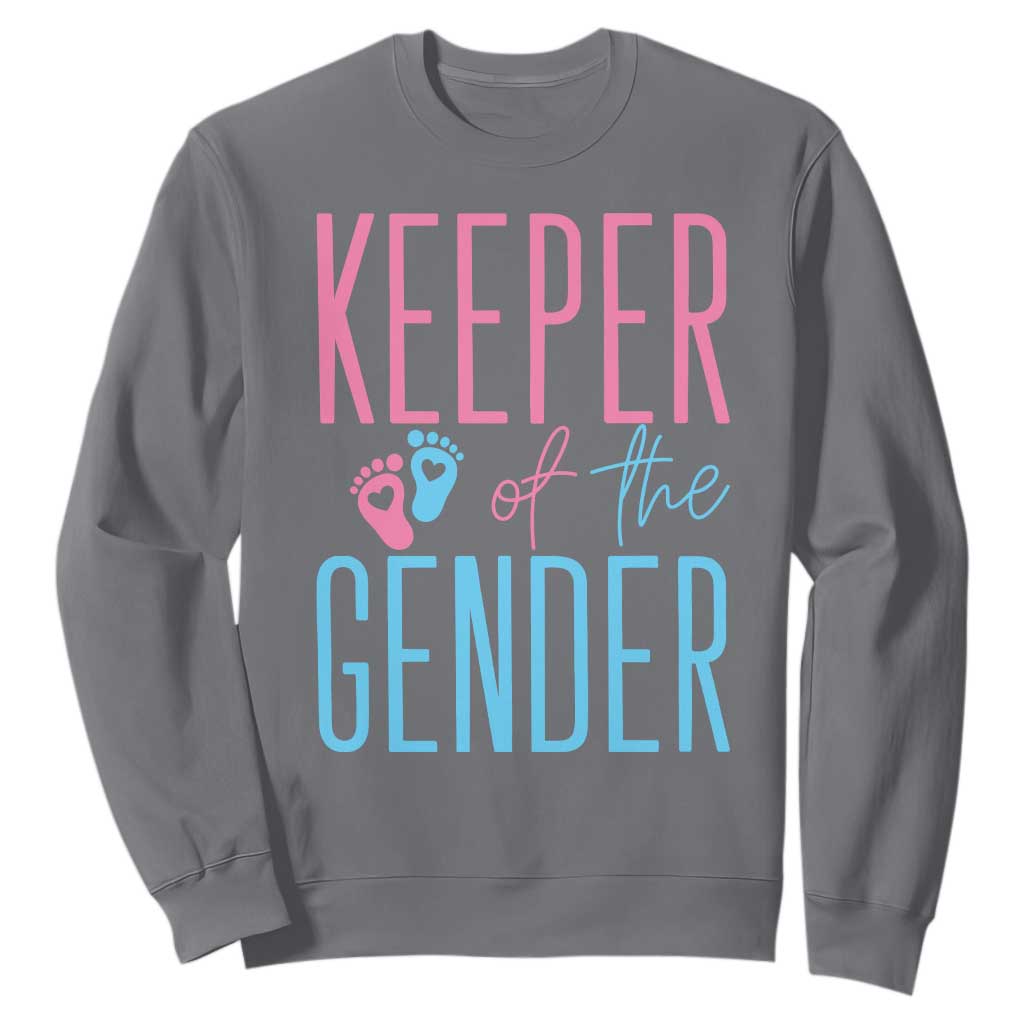 Funny Gender Reveal Party Sweatshirt Keeper Of The Gender TS12 Charcoal Print Your Wear