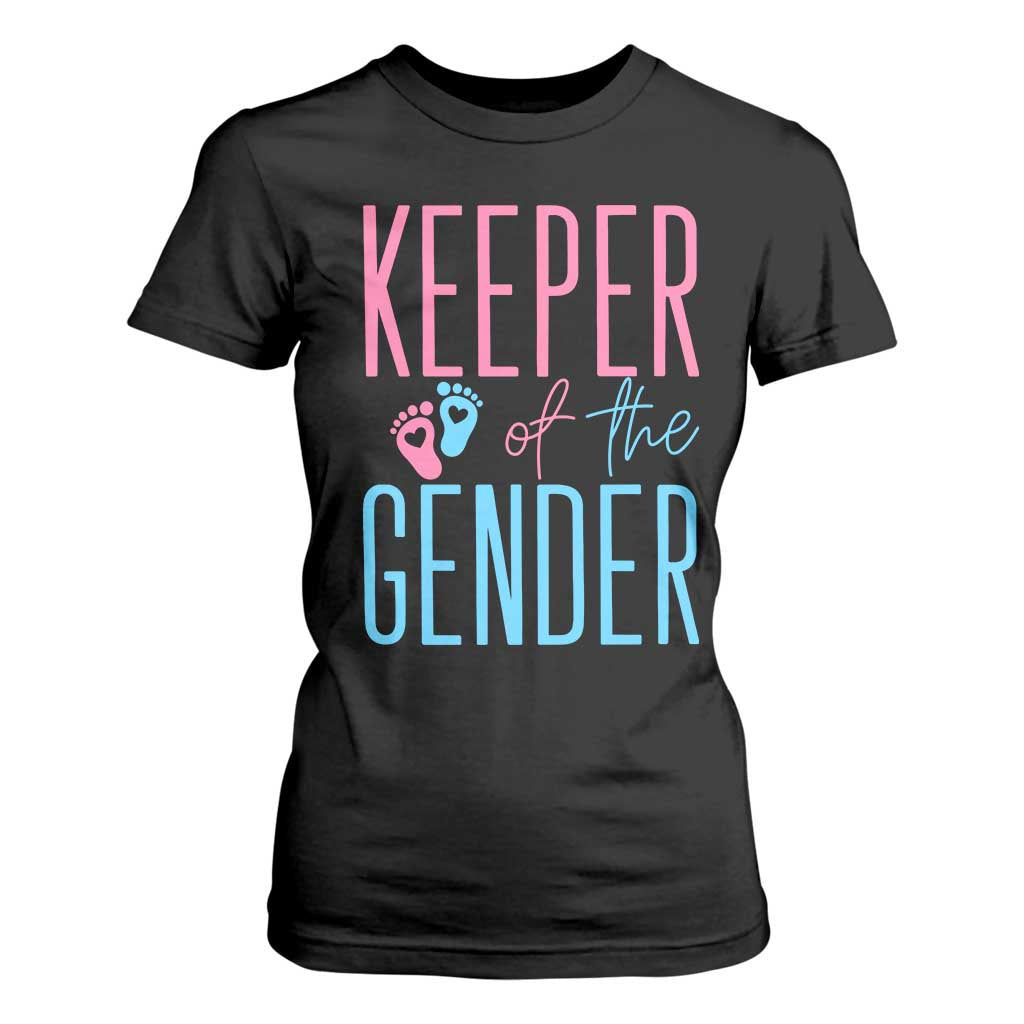 Funny Gender Reveal Party T Shirt For Women Keeper Of The Gender TS12 Black Print Your Wear