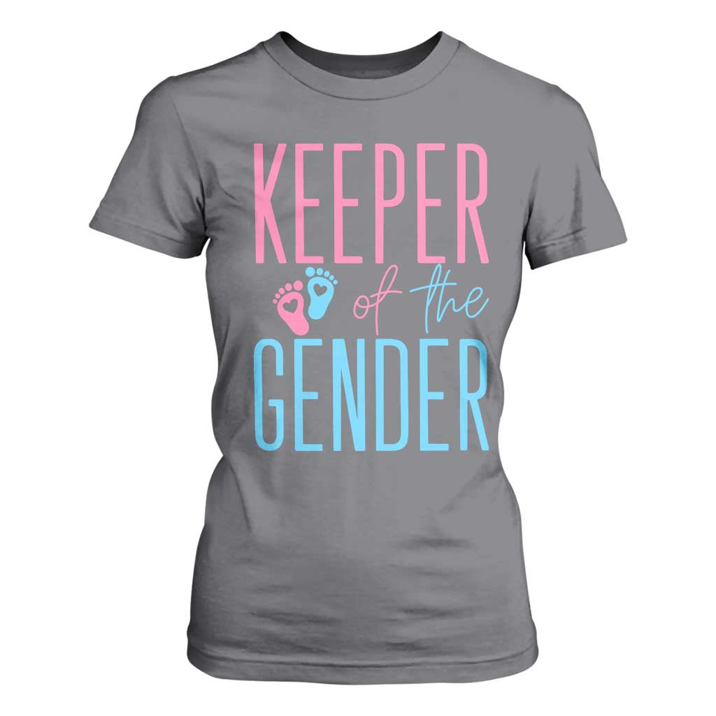 Funny Gender Reveal Party T Shirt For Women Keeper Of The Gender TS12 Charcoal Print Your Wear