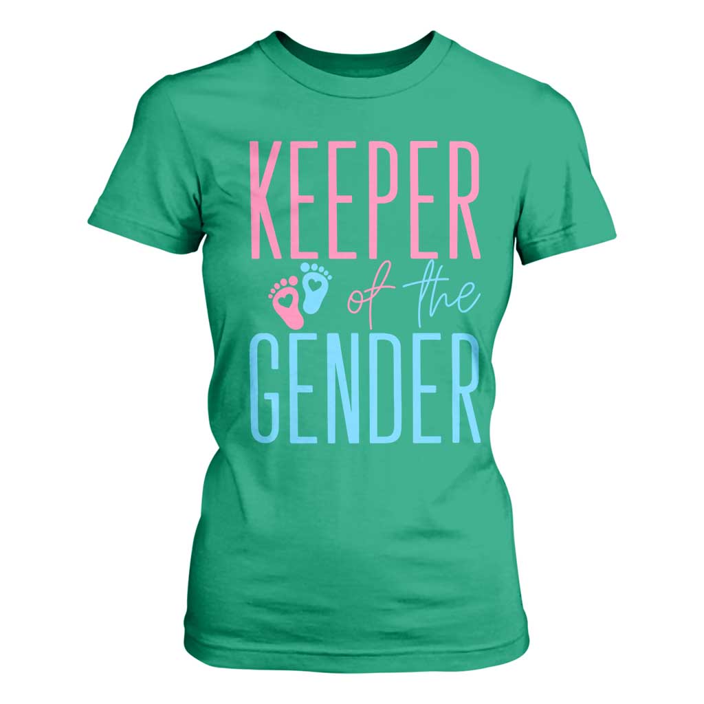 Funny Gender Reveal Party T Shirt For Women Keeper Of The Gender TS12 Irish Green Print Your Wear