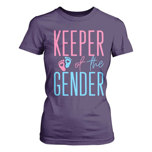 Funny Gender Reveal Party T Shirt For Women Keeper Of The Gender TS12 Purple Print Your Wear