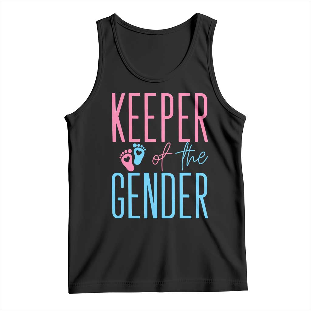 Funny Gender Reveal Party Tank Top Keeper Of The Gender TS12 Black Print Your Wear