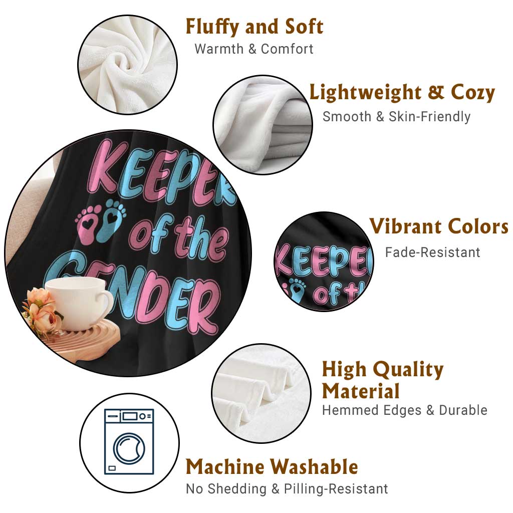 Funny Pregnancy Announcement Throw Blanket Keeper Of The Gender