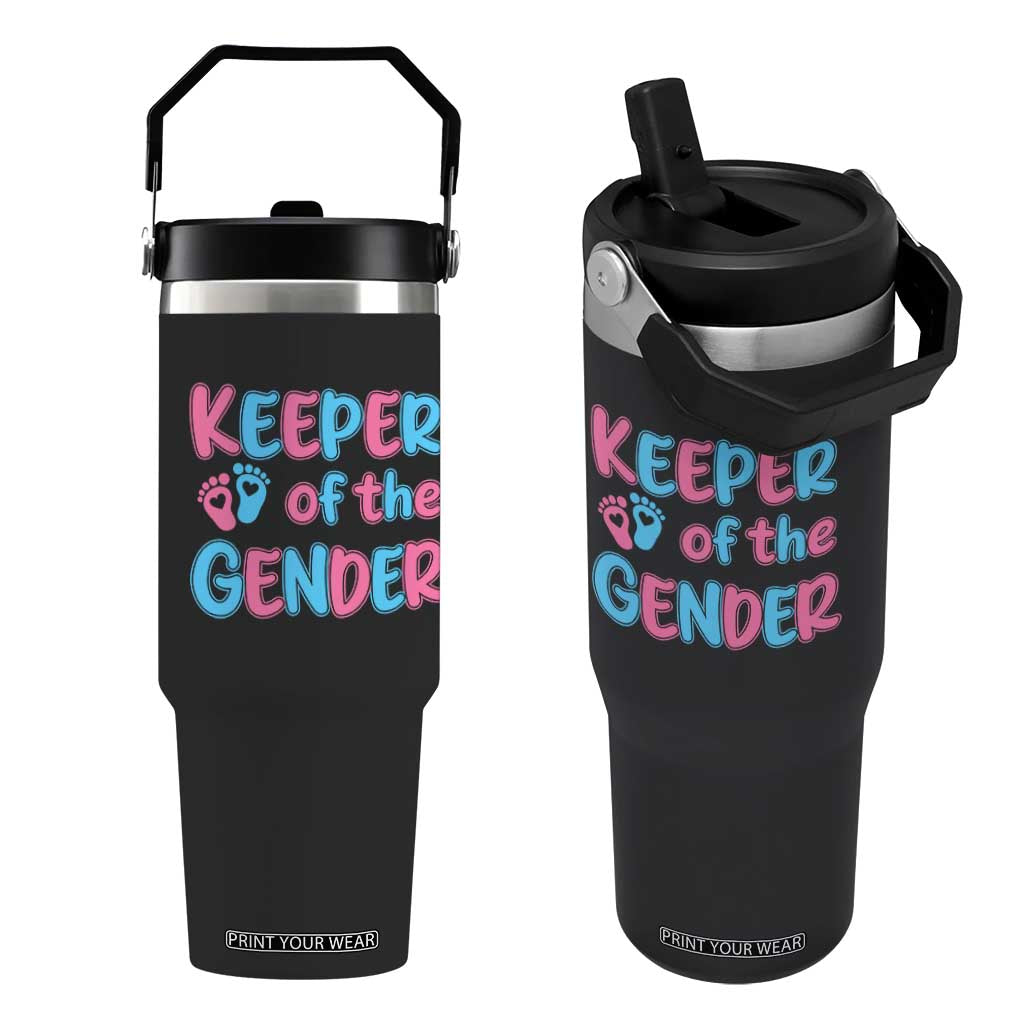 Funny Pregnancy Announcement Flip Straw Tumbler Keeper Of The Gender