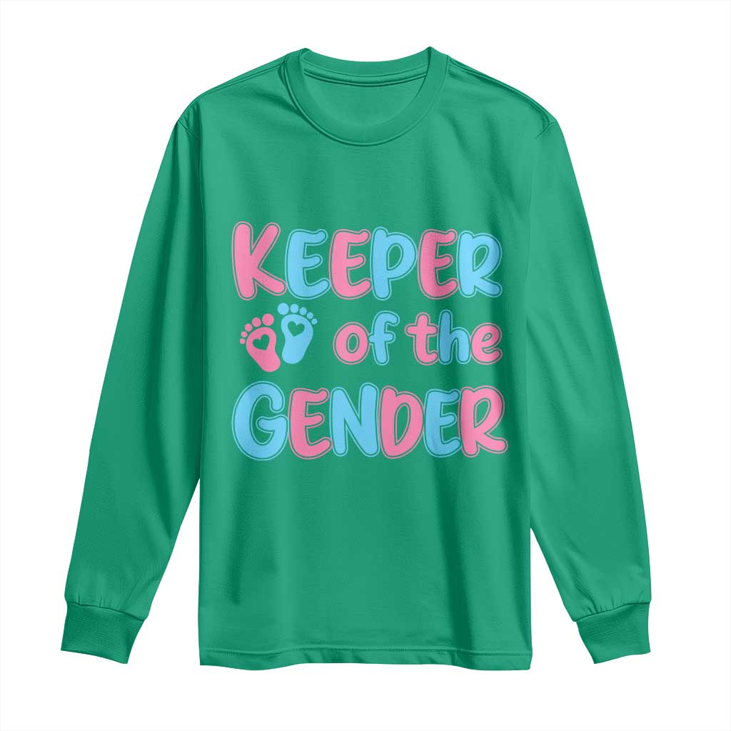 Funny Pregnancy Announcement Long Sleeve Shirt Keeper Of The Gender