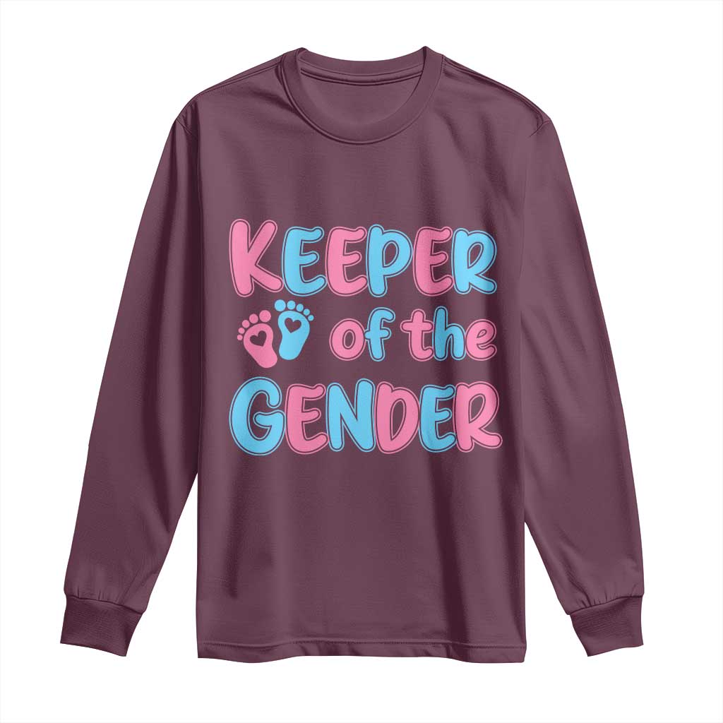 Funny Pregnancy Announcement Long Sleeve Shirt Keeper Of The Gender