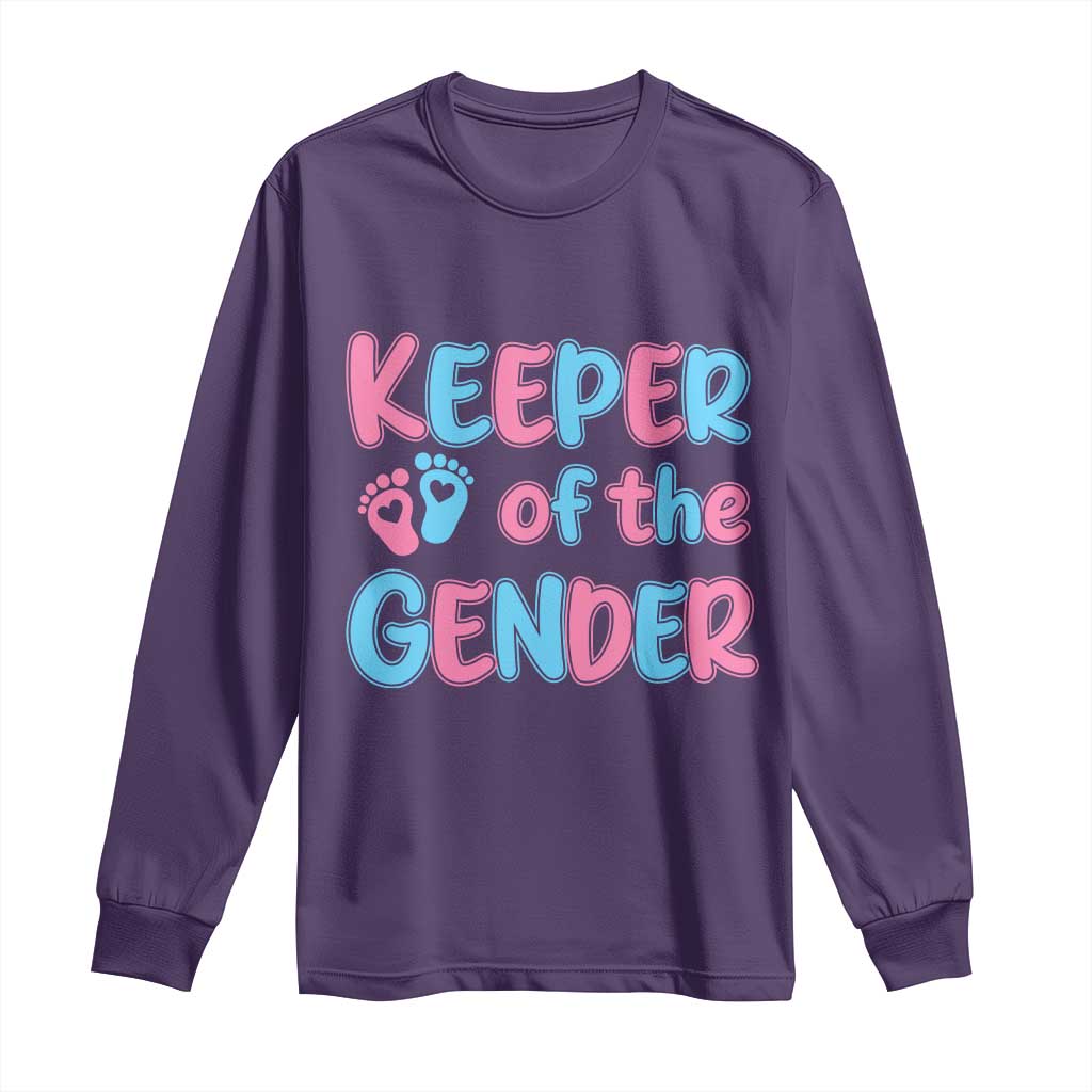 Funny Pregnancy Announcement Long Sleeve Shirt Keeper Of The Gender