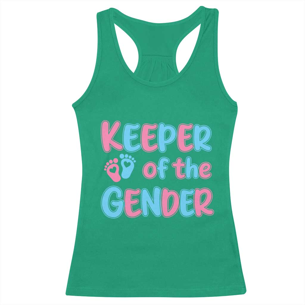 Funny Pregnancy Announcement Racerback Tank Top Keeper Of The Gender