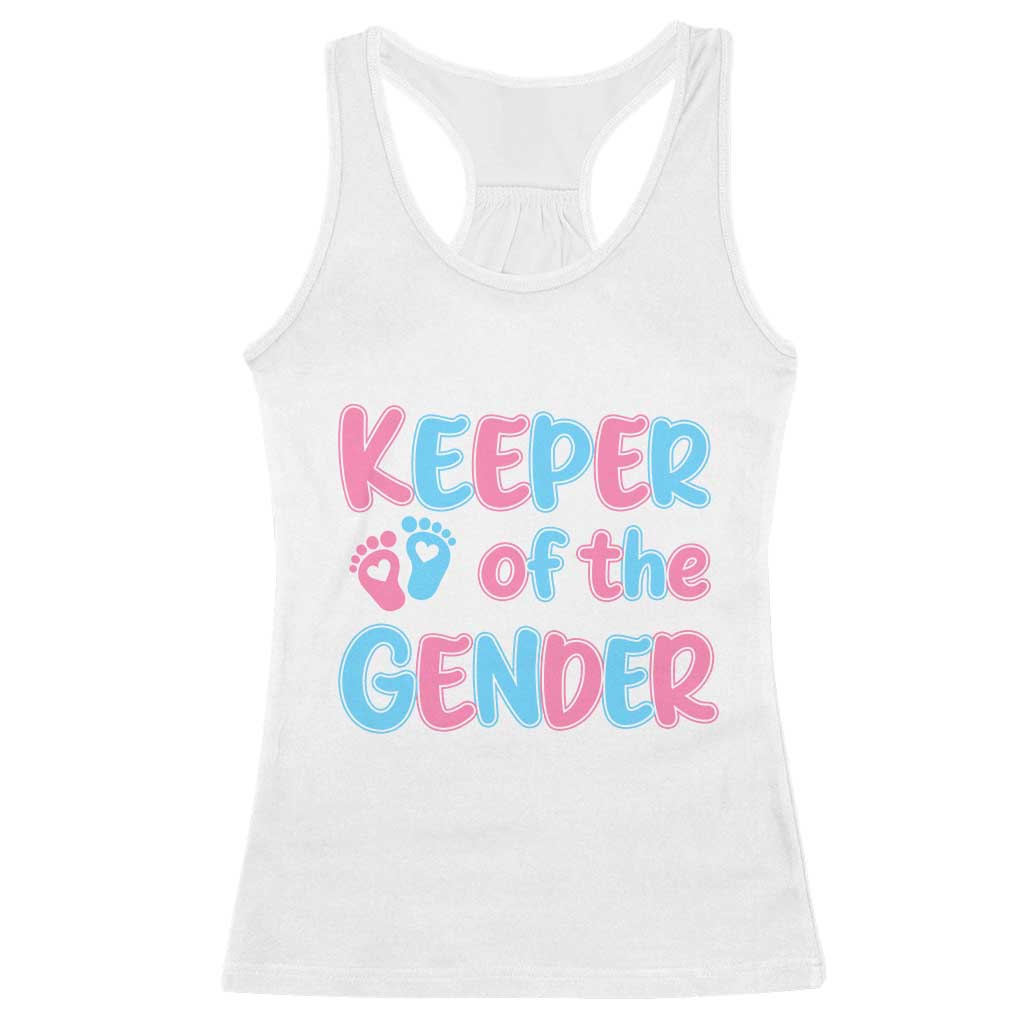 Funny Pregnancy Announcement Racerback Tank Top Keeper Of The Gender