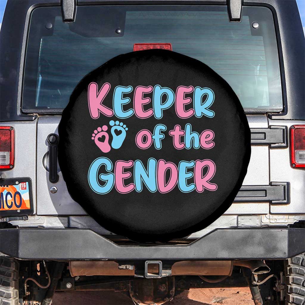 Funny Pregnancy Announcement Spare Tire Cover Keeper Of The Gender TS12 No hole Black Print Your Wear