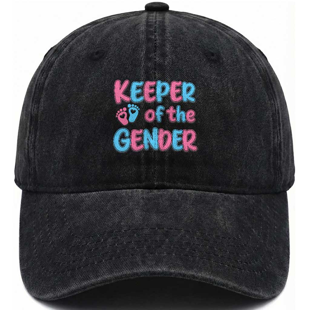 Funny Pregnancy Announcement Washed Cotton Baseball Cap Keeper Of The Gender