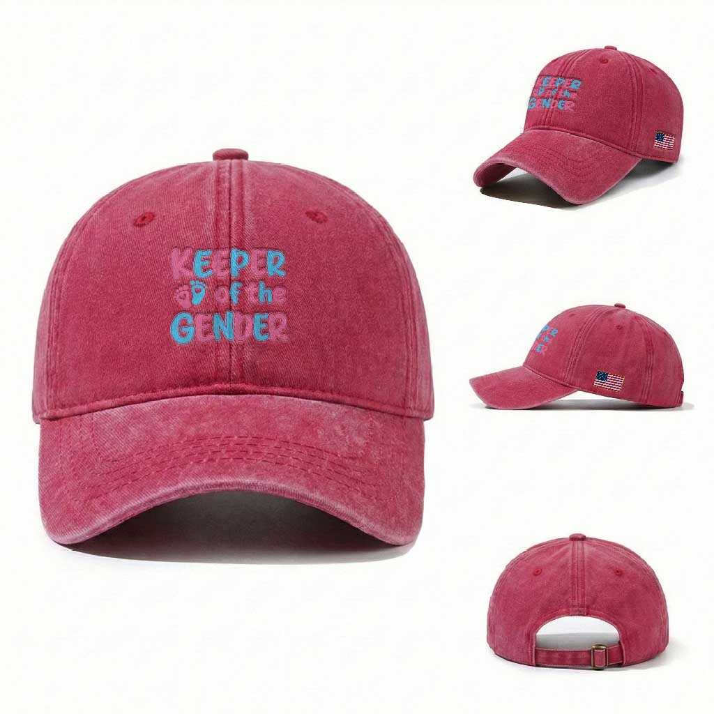 Funny Pregnancy Announcement Washed Cotton Baseball Cap Keeper Of The Gender