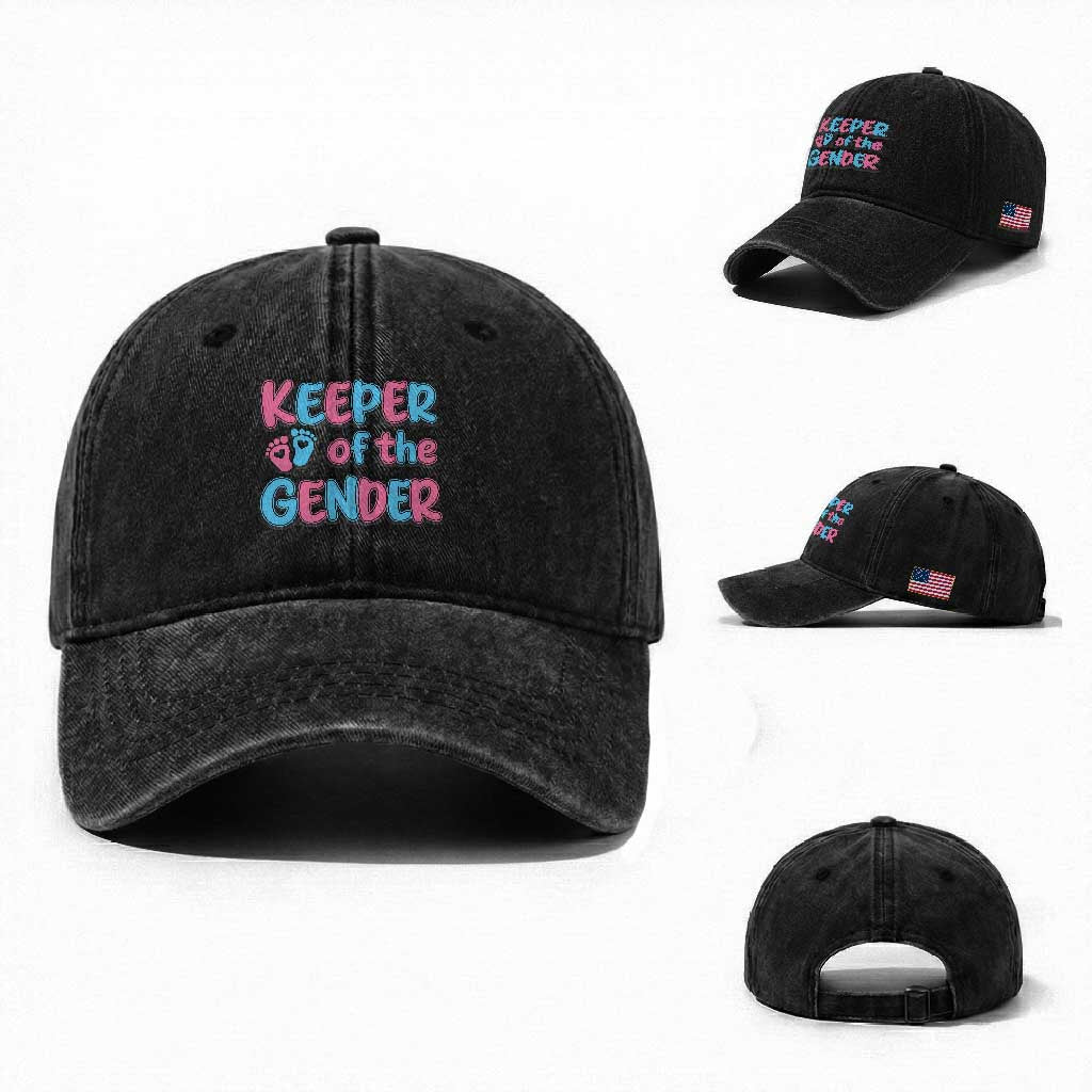 Funny Pregnancy Announcement Washed Cotton Baseball Cap Keeper Of The Gender