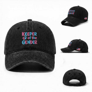 Funny Pregnancy Announcement Washed Cotton Baseball Cap Keeper Of The Gender