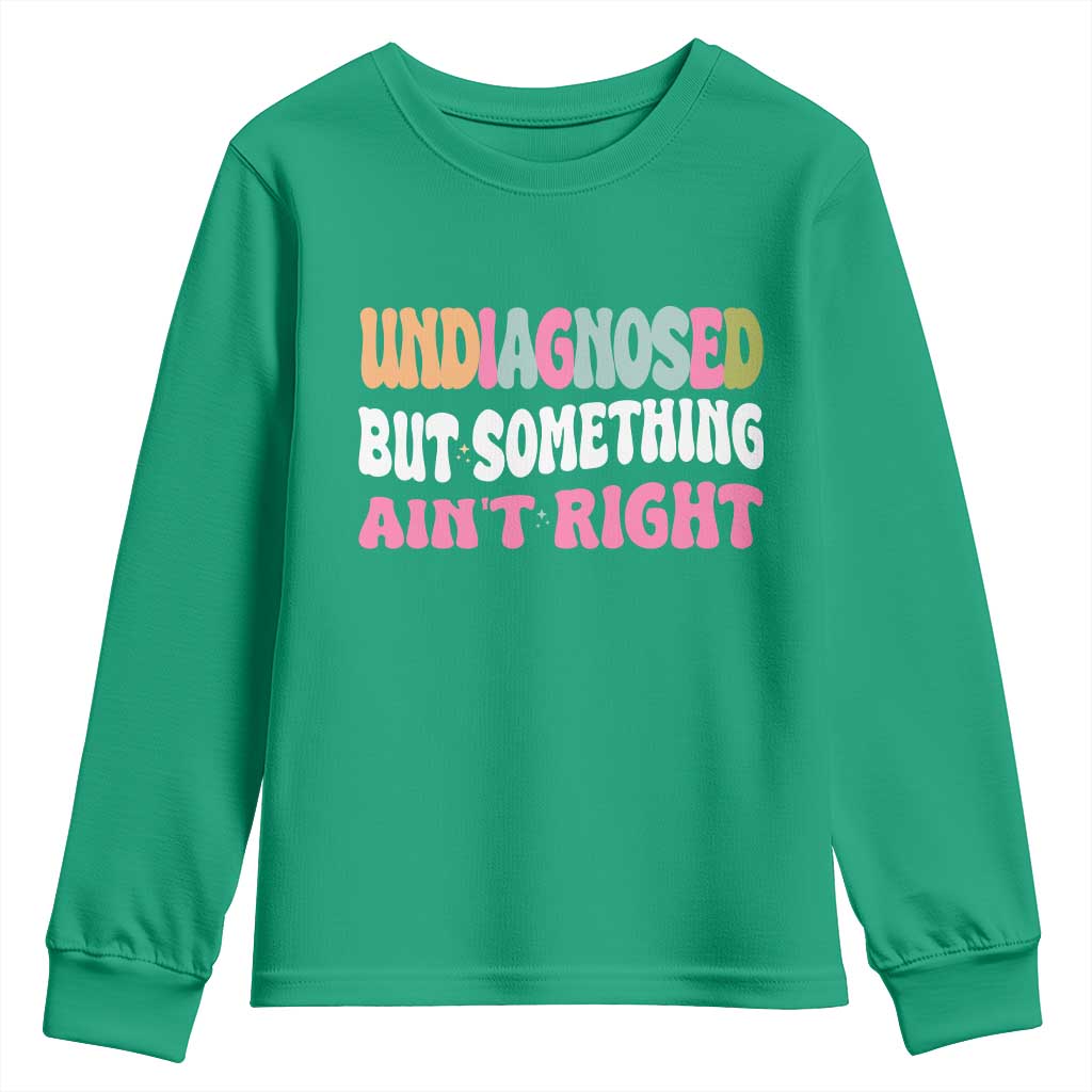Funny Relatable Saying Youth Sweatshirt Undiagnosed But Something Aint Right