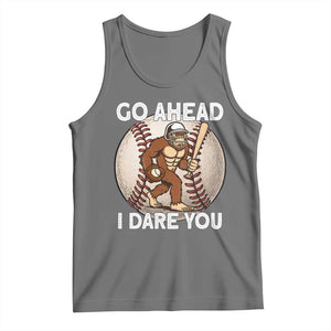 Funny Bigfoot Baseball Catcher Tank Top Go Ahead I Dare You Gift TS12 Black Heather Print Your Wear
